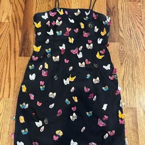 anthropologie butterfly mini dress